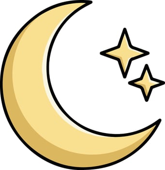 Whimsical Crescent Moon Sticker Art vector