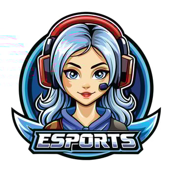 esports girl avatar illustration vector
