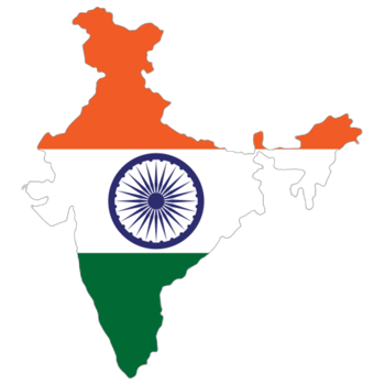 India flag on the map png