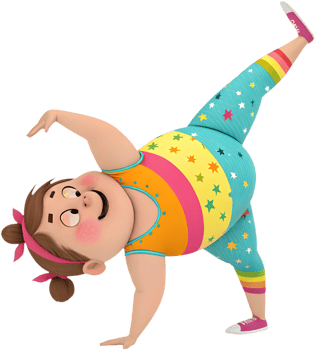 Athletic girl in gymnastics outfit performing acrobatic tricks. . png