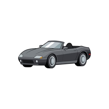Timeless Elegance Gunmetal Grey Convertible Car Illustration Design vector