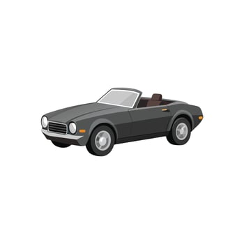 Luxury Unleashed Gunmetal Grey Convertible Car Illustration Design on White Background vector
