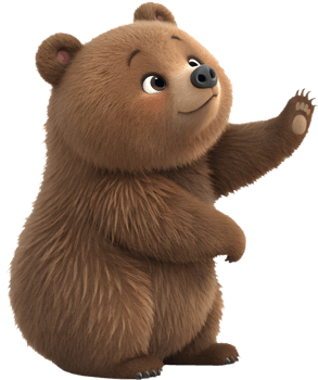 Fun-loving Grizzly bear cartoon character for creative projects. . png
