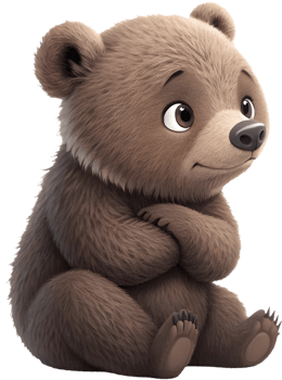 Fun Grizzly bear character with vibrant details clipart. . png