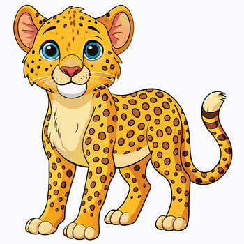 illustration of cute cartoon leopard vector