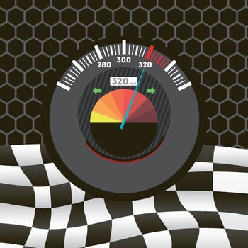 Dynamic background, speedometer logo sticker design illustration isolated vector