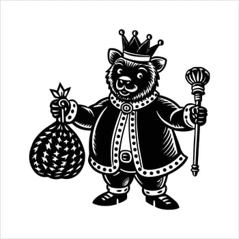 Cartoon king Holding golden Scepter vector