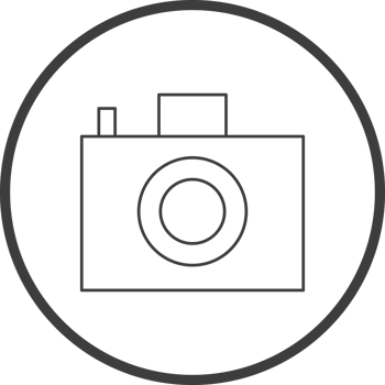 camera icon in line black circle frames, line icon png