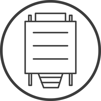 vga cable icon in line black circle frames, line icon png