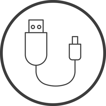 usb cable icon in line black circle frames, line icon png