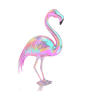 Stylish Pink Flamingo Statue on Transparent Background png