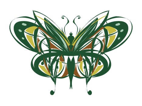 Butterfly wing ornament outline vector