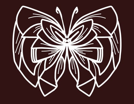 Butterfly wing ornament outline vector