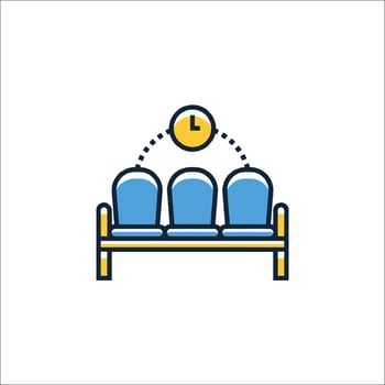 A chair with a clock on it and a chair vector