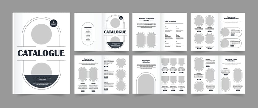Multipurpose Product Catalog, Catalogue Template, Fashion Product Catalogue, 12 pages Catalog Layout vector