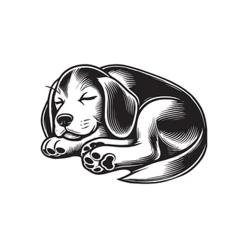 Cute Beagle Dog Taking a Rest vector