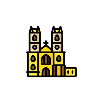A church icon in a line style vector