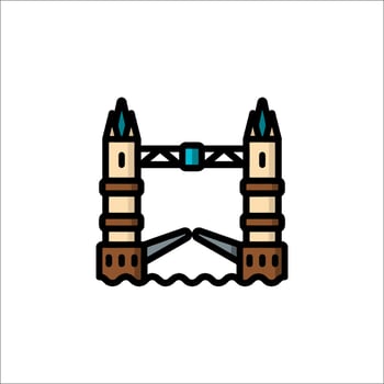 Tower bridge icon illustration vector