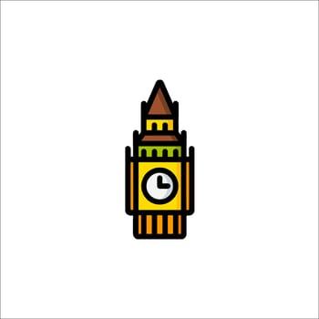 Big ben clock icon illustration vector