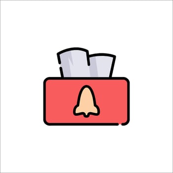 A red box with a paper towel inside vector