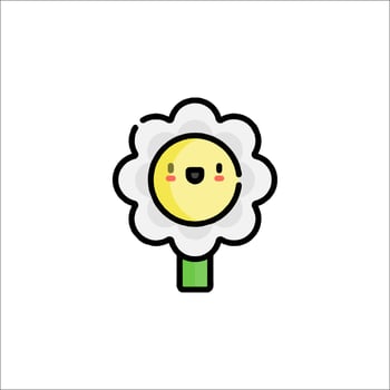 A cartoon flower with a smile on it vector