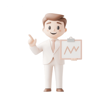 A cheerful businessman presenting a growth graph with confidence. png
