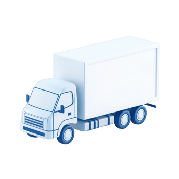 A stylized blue delivery truck illustration for transport and logistics themes. png
