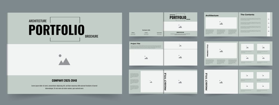 Professional landscape portfolio loyout design or interior portfolio vector