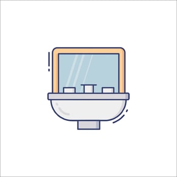 A toilet with a window in it vector