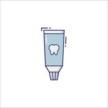 Toothpaste tube icon with tooth in it vector