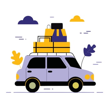 Innovative Travel Car Concept for Extended Journeys vector