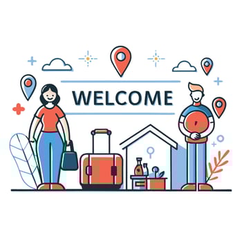 Welcoming Illustration Concept of Diverse People Together vector