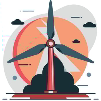 Conceptual Illustration of a Futuristic Wind Turbine for Renewable Energy vector