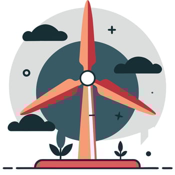 Concept Illustration of a Modern Wind Turbine for Clean Energy Generation vector