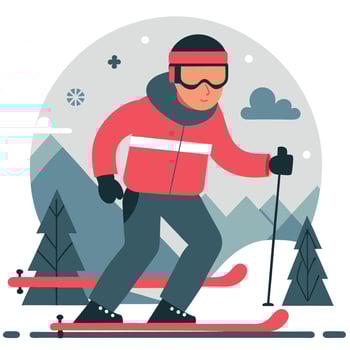 Winter Sports Enthusiasts Enjoying an Exciting Day on the Slopes vector