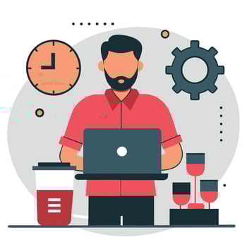 Illustrative Depiction of Work-Time Management and Efficiency vector