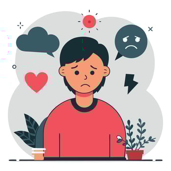 Anxious Concept Illustration with Concerned Character vector