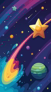 A Shooting Star Blazing Its Trail Across a Clear Night Sky vector