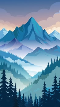 Ethereal Forest Amidst Fog s Embrace A Mystical Scene of Nature s Wonder vector