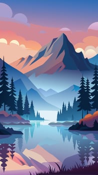 Ethereal Morning Mist Enveloping an Enchanting Forest vector