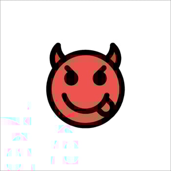 A red devil face with a black tongue vector