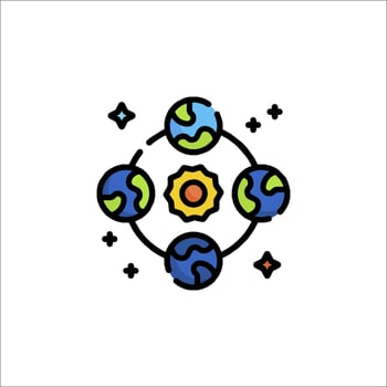 The earth is surrounded by four planets vector