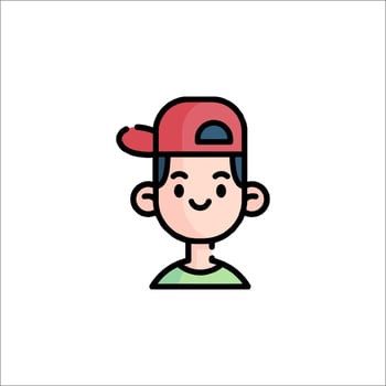 A cartoon character with a red cap on his head vector