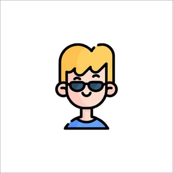 A boy with sunglasses on his face vector