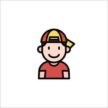 A cartoon character with a hat on his head vector