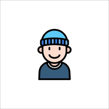 A man wearing a hat and a blue cap vector