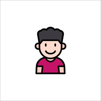 A man with a pink shirt on his face vector