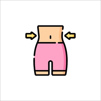 A cartoon illustration of a woman's waist vector