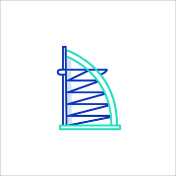Burj al arab hotel icon illustration vector