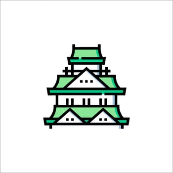 Japanese castle icon illustration vector